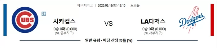 3월 18일 MLB 시카컵스 vs LA다저스