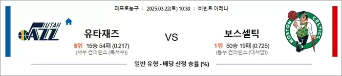 3월 22일 NBA 유타재즈 vs 보스셀틱