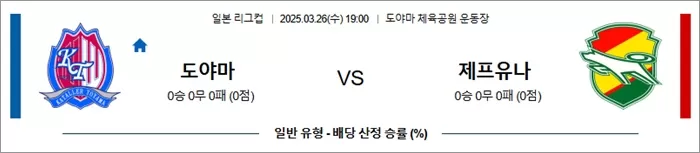 3월 26일 일리그컵 도야마 vs 제프유나